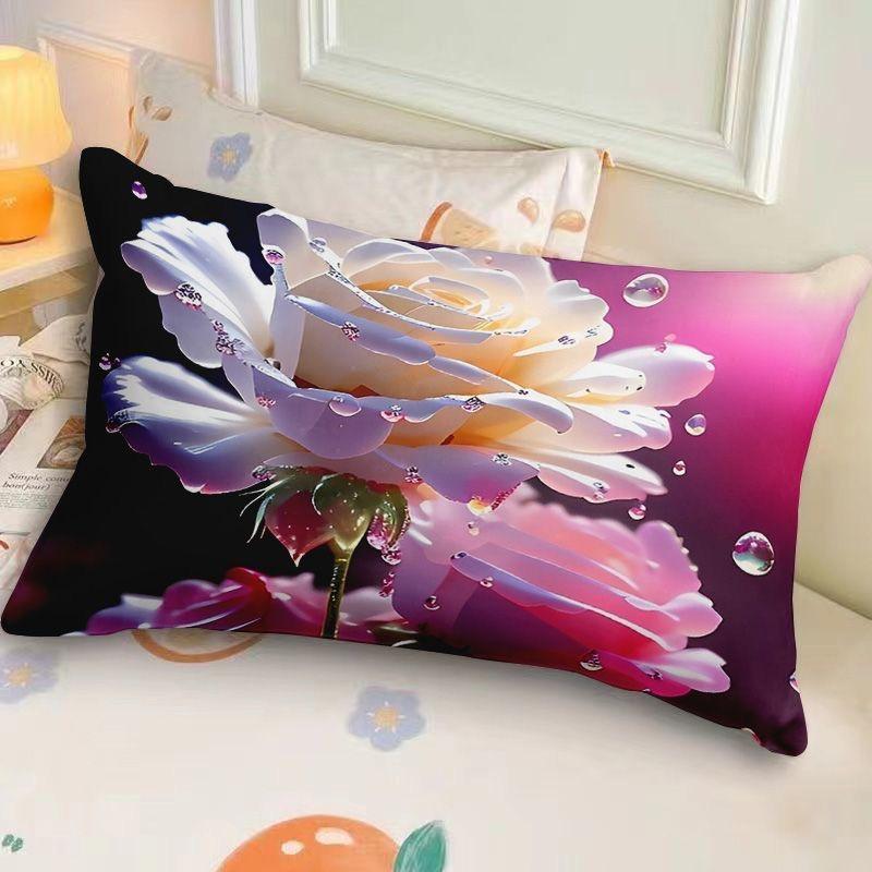 Rose Sofa Rectangular Throw Pillow Light Luxury Retro Living Room Cushion Cover Bay Window Throw Pillow