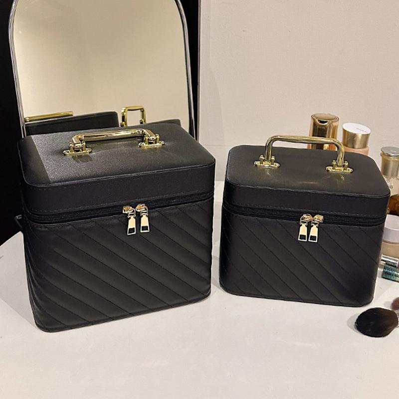 

PU Makeup Organizer Women s Toiletry Cosmetic Bag Women Cosmetic Box Suitcase Makeup Case Storage Suitcase for Make Up Organizer 21x15x16CM фіолетовий
