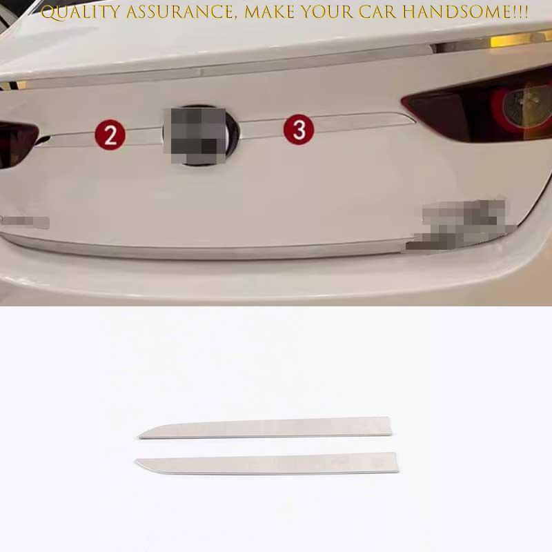 For Mazda 3 Axela 2019-2022 Chrome Steel Rear Trunk Lid Tailgate Molding Strip