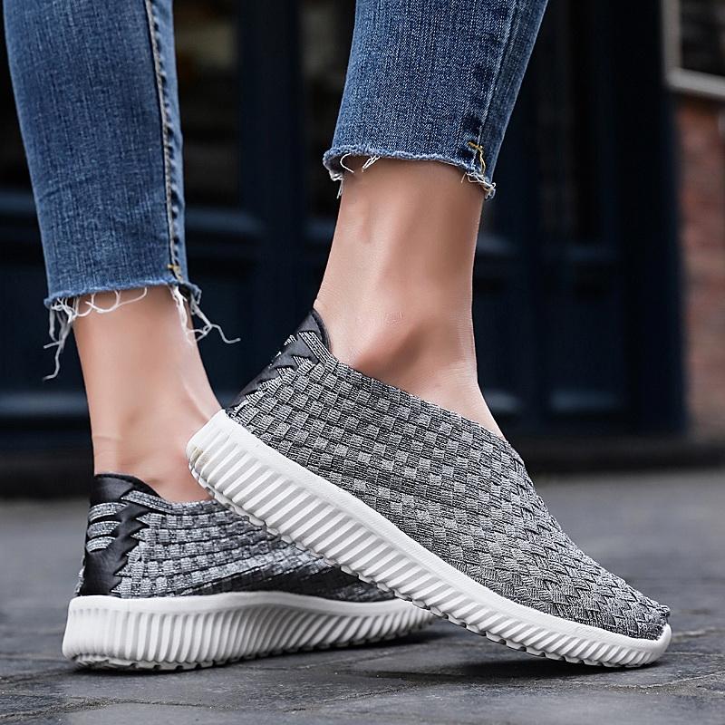 Summer Women Lightweight Slip on Sneakers Casual Plus Size Flats Loafers Soft Beach Walking Sports Shoes