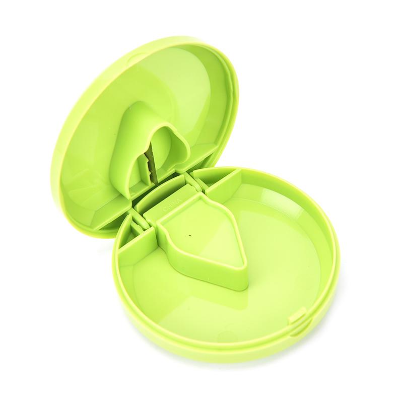 

3 Colors Portable Pill Cutter Splitter Divide Storage Case Medicine Cut Compartment Box Holder New Green White And Pink