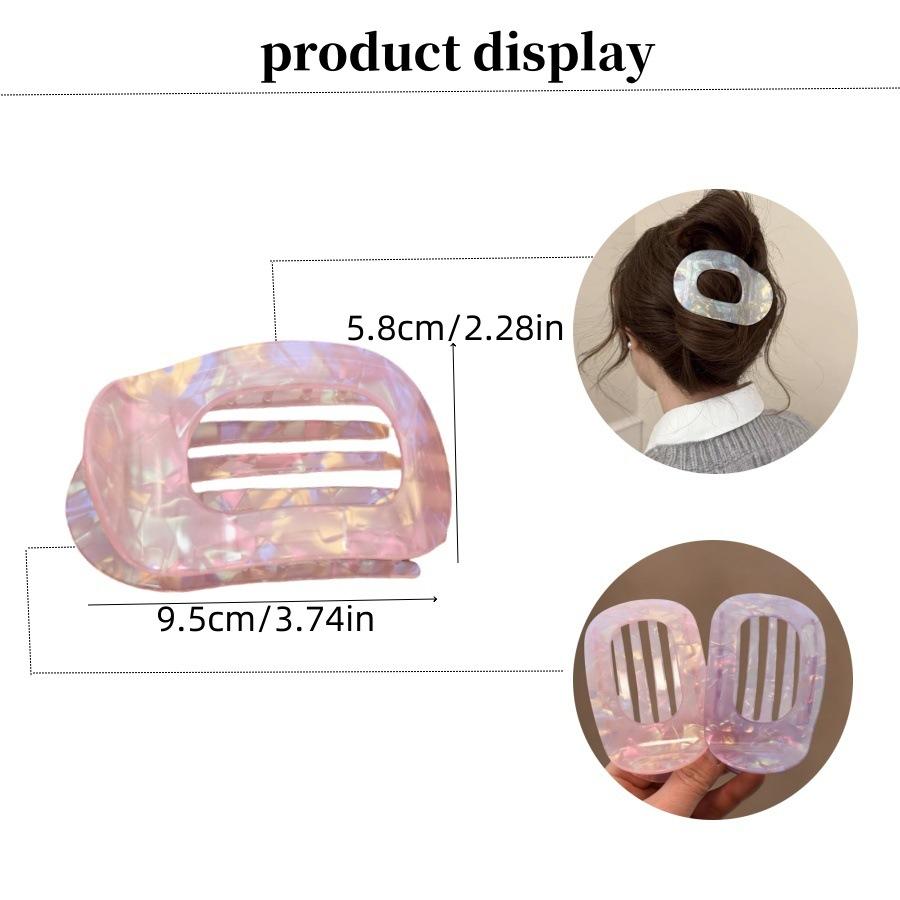 French Oval Hair Claw Clip for Women Leopard Matte Curved Flat Styling Barrettes Acrylic Lying Down Hair Accessories New Design