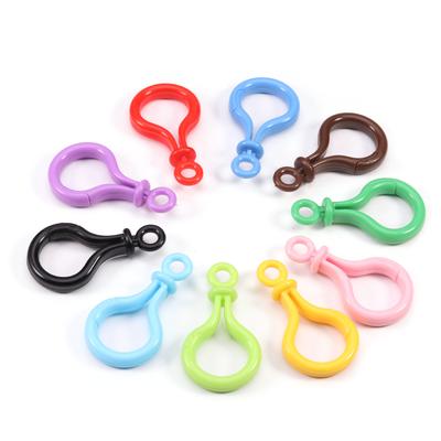 5pcs/Lot Colorful Plastic Lobster Clasp Lamp Shape Lobster Buckle Hooks for Jewelry Making Keychain Key Rings Accessories