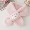 Cartoon Rabbit Girls Winter Scarfs Solid Color Wool Scarf New Knitted Scarf  Women