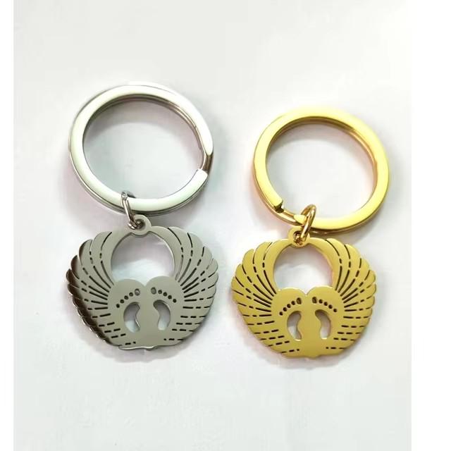 10Pcs/Lot Strip Blank Mirror Polished Stainless Steel Keychain For DIY Custom Women's Men's Keychain