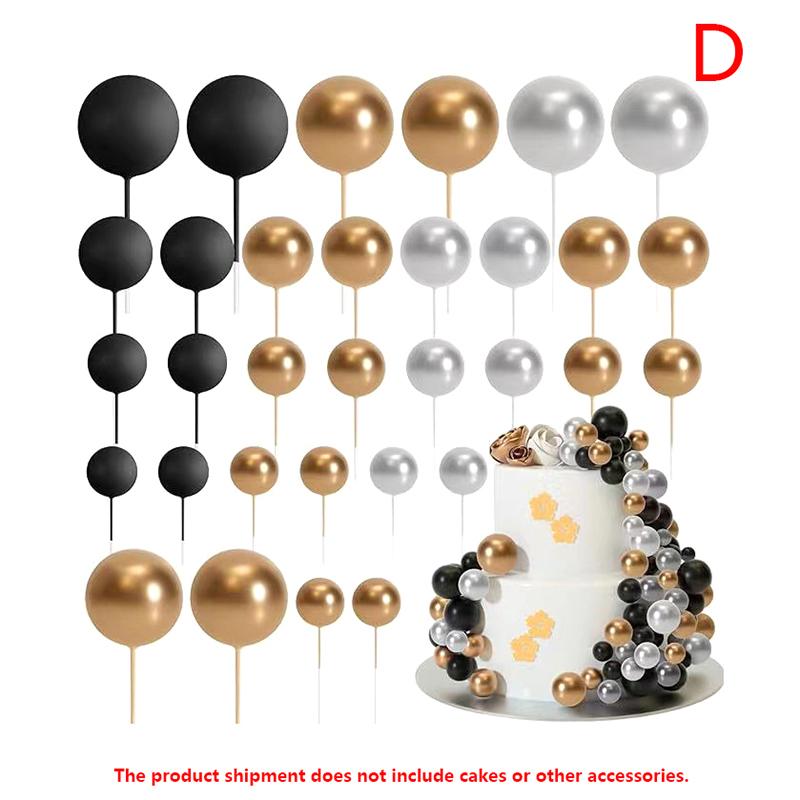 

32 шт./упак. в форме шара, украшение для торта, вставка для кекса, украшение для дня рождения, свадьбы