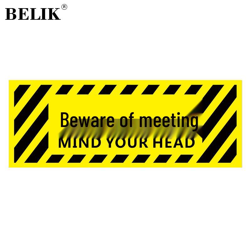 BELIK Caution Mind Your Head Floor Warning Decal 40*15CM