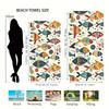 Multi-Colored Fish Pattern Beach Towel, Quick-Drying Ultra-Fine Fiber, Strong Wrap Design, Suitable for Beach And Pool Use