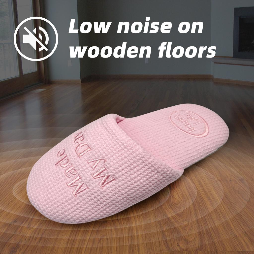 Fashion Made My Day Household Slippers Embroidered Cotton Slippers Quiet High Sense Spring and Summer Lightweight Couple Women's Flats