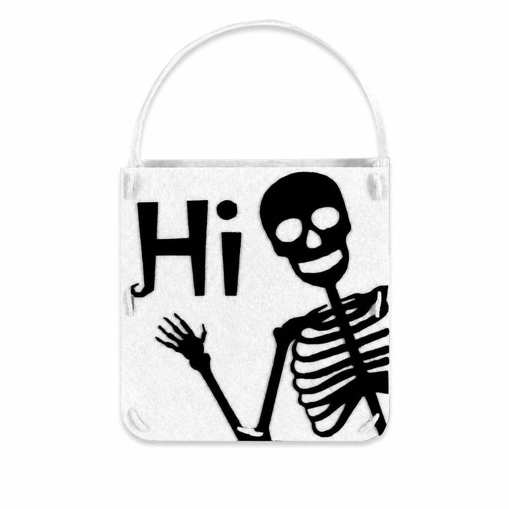 Spooky Design Pumpkin Ghost Bag Reusable Felt Candy Carrier  Costume Party