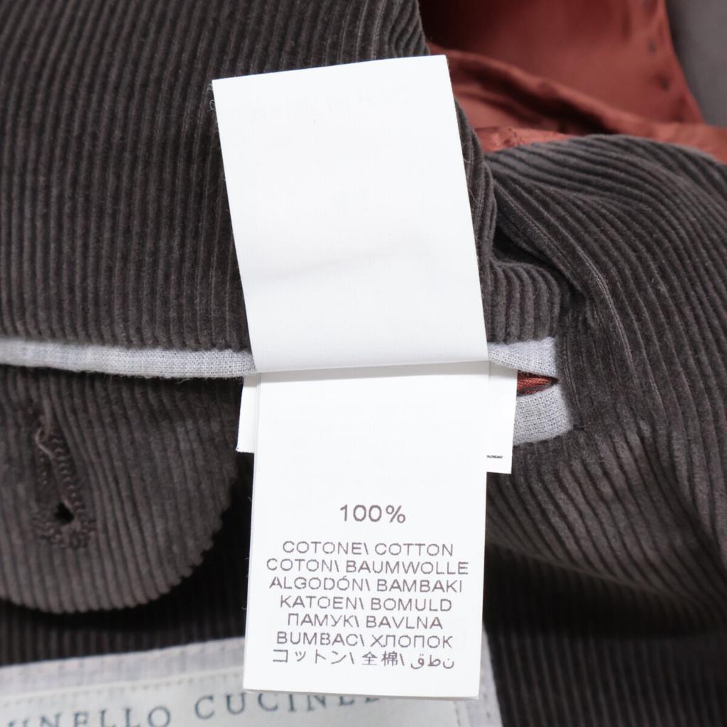BRUNELLO CUCINELLI Dark Brown Cotton Sight Vents 3B Corduroy Tailored Jacket Jacket 44 Dark brownUsed
