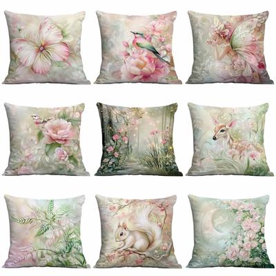Neuer Schöner und Verträumter Floraler Kissenbezug Zuhause Sofa Kissenbezug