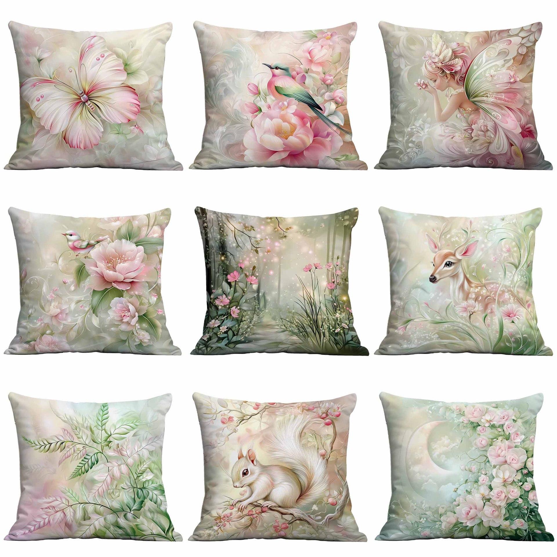 

New Beautiful and Dreamy Floral Pillowcase Home Sofa Cushion Pillowcase 45 * 45Cm