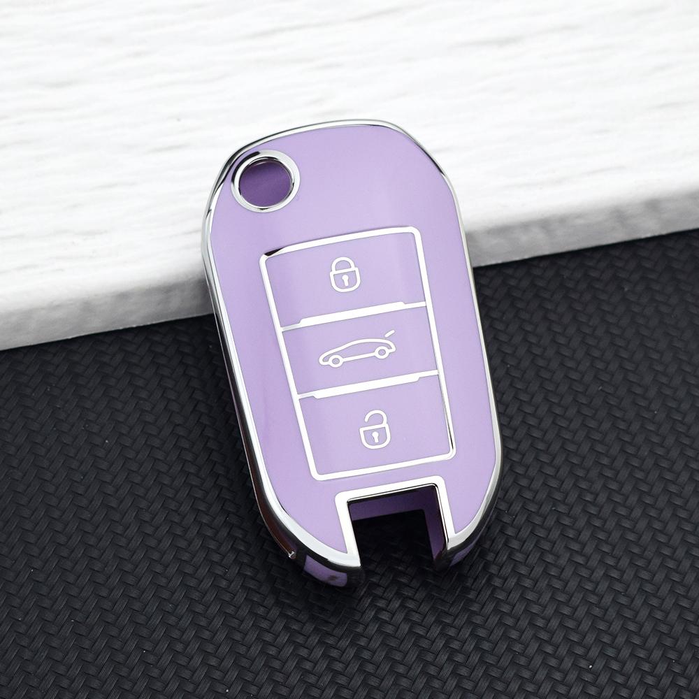 Tpu Car Key Case Cover For Peugeot 308 408 508 2008 3008 4008 5008 Key Shell Protector For Citroen C4 C3 C6 Cactus C8 Keychain