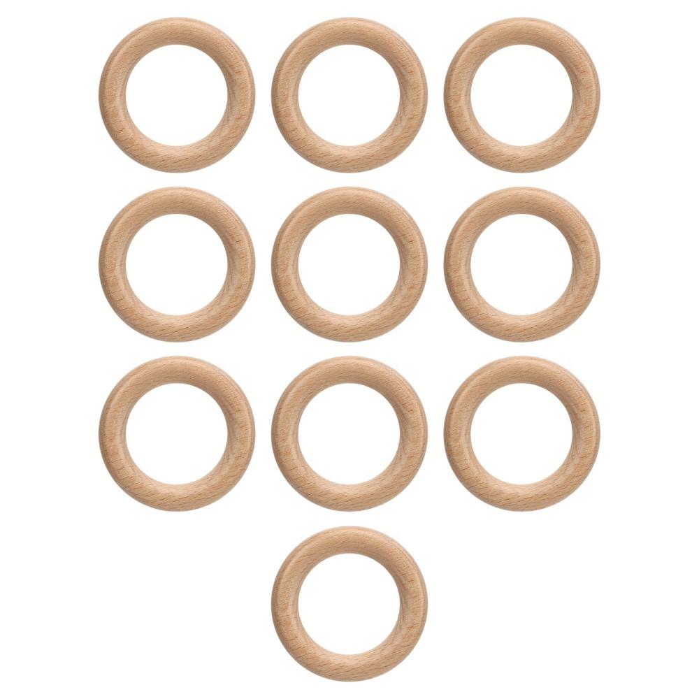 

10pcs Polished Smoothly Wood Ring Pendant Wood Craft Wood Ring Wooden Rings Home Decor S