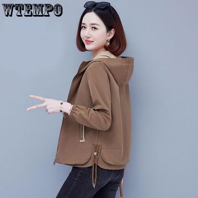 Vår Höst Kvinnor Ny Kort Kappa Mode Huva Casual Koreansk Casual Mamma Vindjacka Damjacka Lös Ytterkläder Toppar