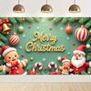 Grande Stendardo in Poliestere Buon Natale per Esterno e Giardino di Casa Decorazioni di Babbo Natale per Festa di Natale Sfondo