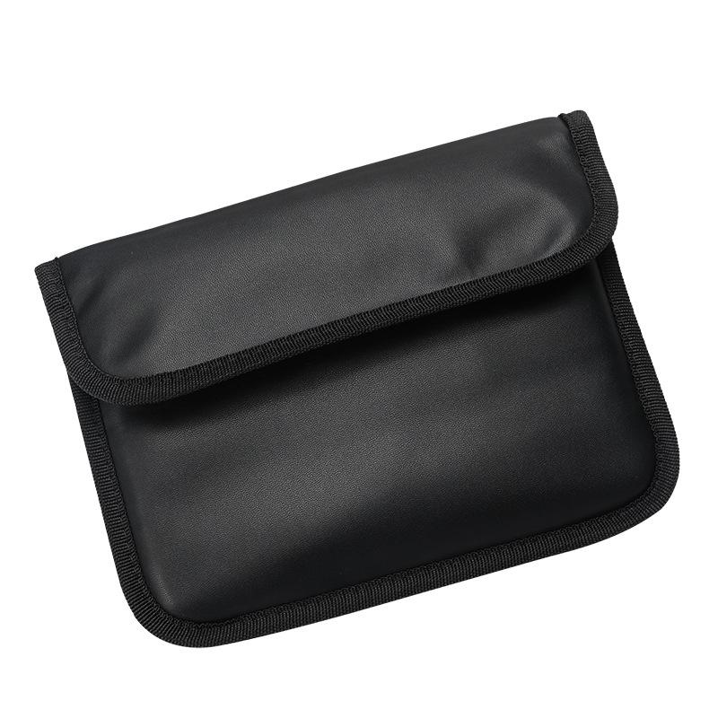 

1pc Faraday PU Bag for Car Key Phone Ipads Signal Blocker Anti-Radiation Pouch Case Large Wallet Case ID Card Car Key Black чорний