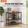 Armario Bar Industrial de 40 Pulgadas, Mesa de Vinos para Licores y Copas, Aparador Buffet con Soporte para Copas y Botellero, Madera Rústica Independiente
