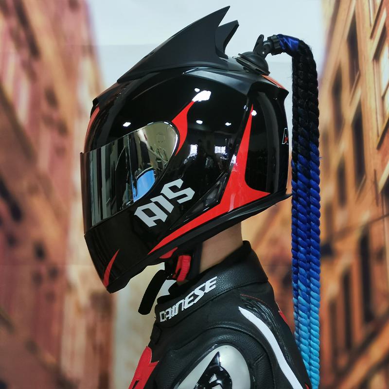 AIS motorcycle helmet men and women personality full helmet four seasons universal Bluetooth slot DOT ECE