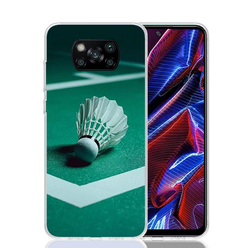 Badminton Sport Phone Case For Xiaomi Poco X7 X6 X5 Pro F7 Ultra Redmi 15C 15 13 13C 12 12C 10 10A 10C 9 9A 9C 9T Cover Poco X7