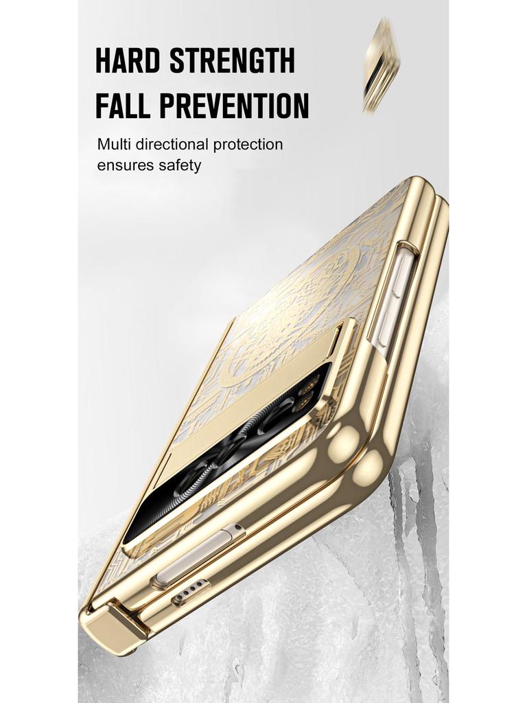Google Pixel Fold Electroplated Phone Case with Pen Slot, Full Coverage, Anti-Drop, for Folding Screen.
