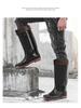 Men's Waterproof Non-Slip High-Top Rain Boots, Thick-Soled and Wear-Resistant for Fishing, Work, and Mining.