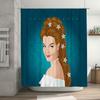 Unframed Elegant Floral Shower Curtain Vintage Botanical Pattern Waterproof Bathroom Decor Farmhouse Style Modern Home Textile A