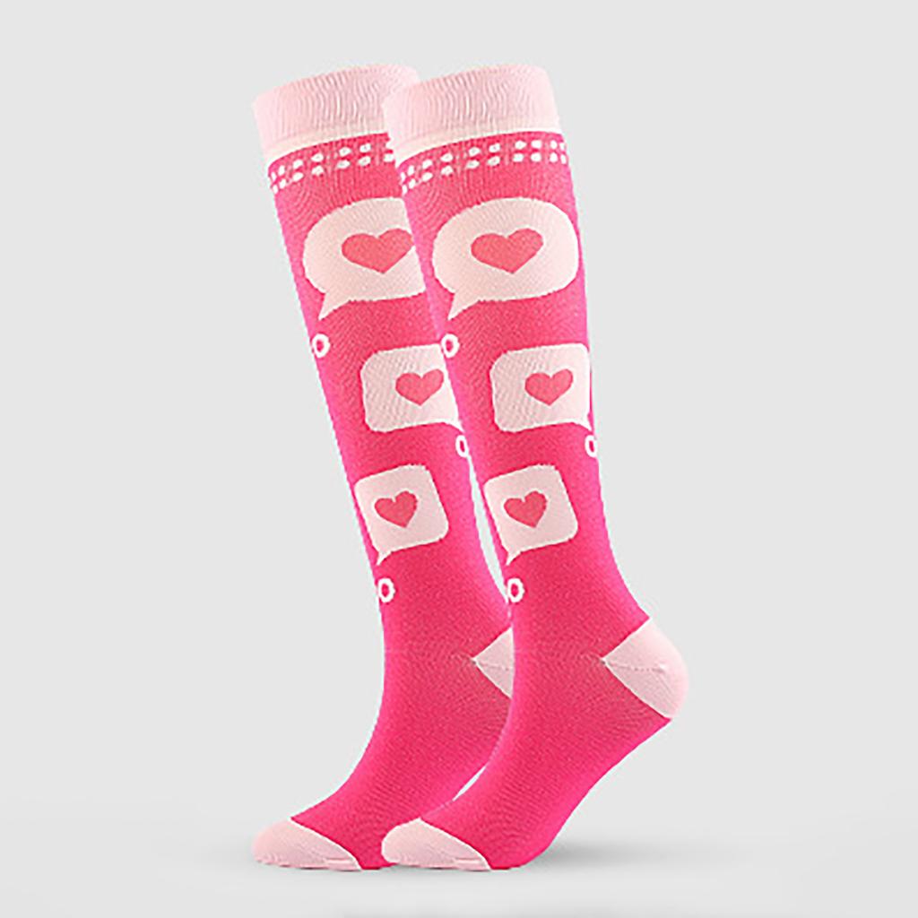 Damen Absorb Sweat Cartoon Print Nylon Long Tube Kompression Outdoor Sportsocken