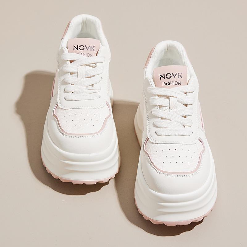 New inner height increase women's shoes show feet, small color matching versatile board shoes, casual sports fashion platform shoes children