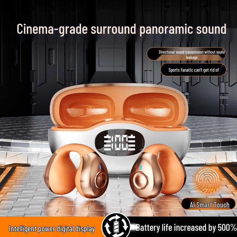 2025 H205 Bluetooth Earclip Headphones, In-Ear, Long Battery, Noise-Cancelling for Running and Sports.