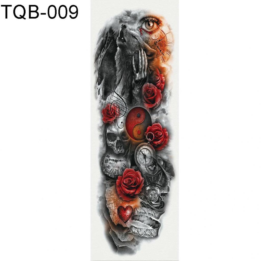 Colorful Temporary Body Art Flower Ghost Animal Water Transfer Sticker Tattoo