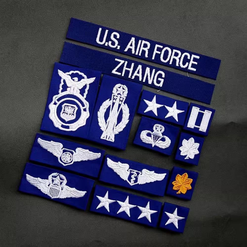 

Знак отличия «Вьетнам ВВС США» с цветной вышивкой, нашивка «Навыки», звание, служебная нашивка, ветровка M65, нарукавная повязка OG107