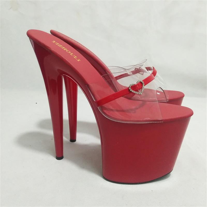 

Тапочки на высоком каблуке женские летние 2025 новые простые трендовые туфли с открытым носком на тонком каблуке супер высокие каблуки женские туфли 46 красный