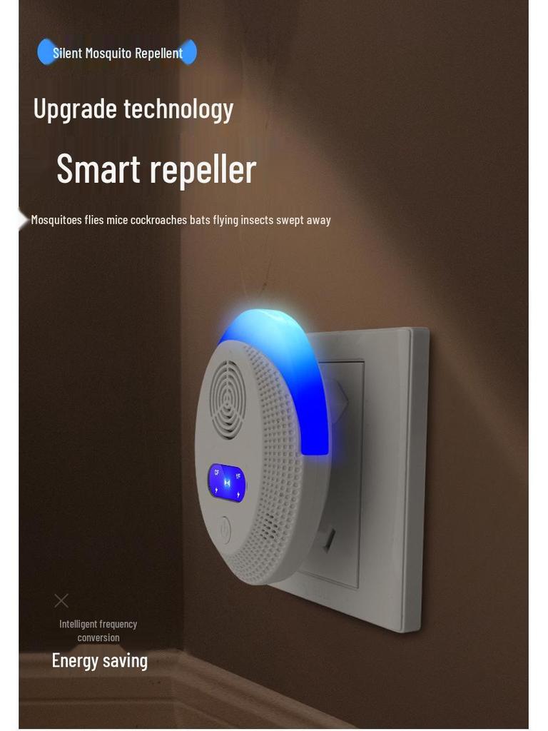 Multi-level Ultrasonic Pest Repeller with Mosquito Repellent Lamp – No Radiation