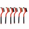 6pcs Curved Handle Grip Kitchen Tool  Metal Scrubber Wire Brush Set  Cleaning Rust Removal