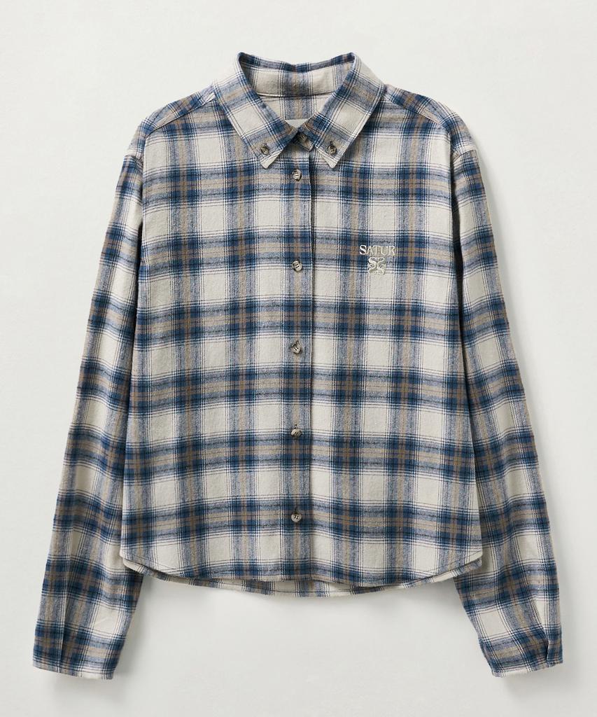 Seteo (W) Classic Flannel Check Shirt Blue