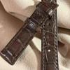 Used cro-2128 Crocodile watch strap brown (lug width 19 mm - buckle width 16 mm)