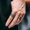Adjustable Open Ring Men Vintage Golden Garuda Bird Design Geometric Statement Plated Unisex Jewelry