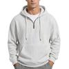 Men S Solid Color Waffle Hooded Half Zip Long Sleeve Pullover Sweatshirt