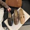Retro Bottom Buckle with Shallow Mouth Single Shoes Women's Autumn New Small Leather Shoes British Mary Jane Shoes
