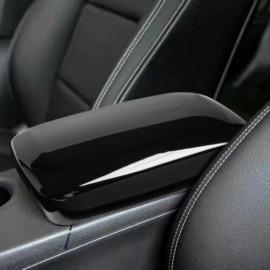 Bright Black Car Central Armrest Box Cover Case For Benz A B CLA GLA 2015-