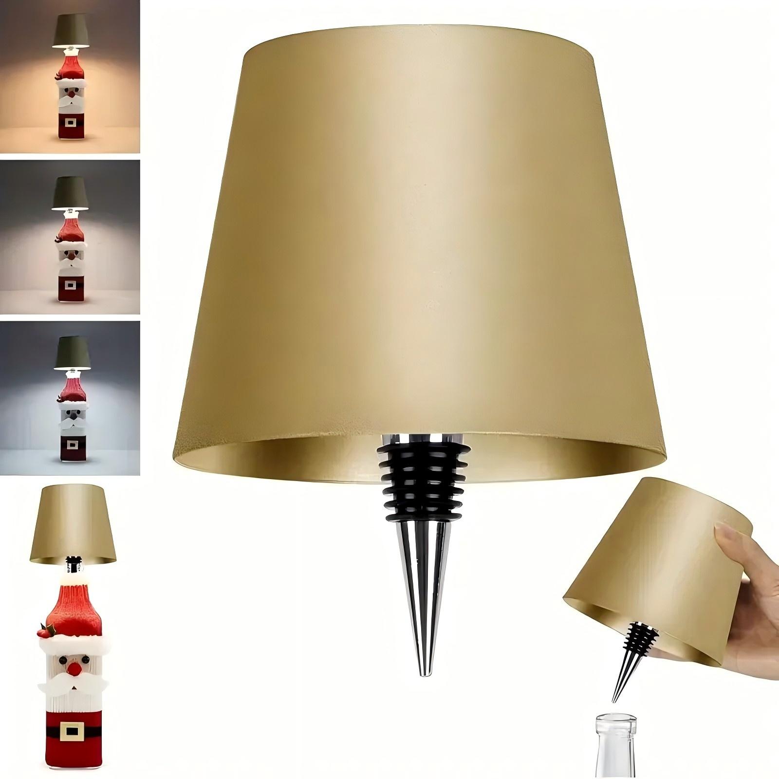 

Wireless Bottle Table Lamp Touch Control 3 Colors and Stepless Dimming Night For Bar Wine Bottles Decor Desk Lights жовтий