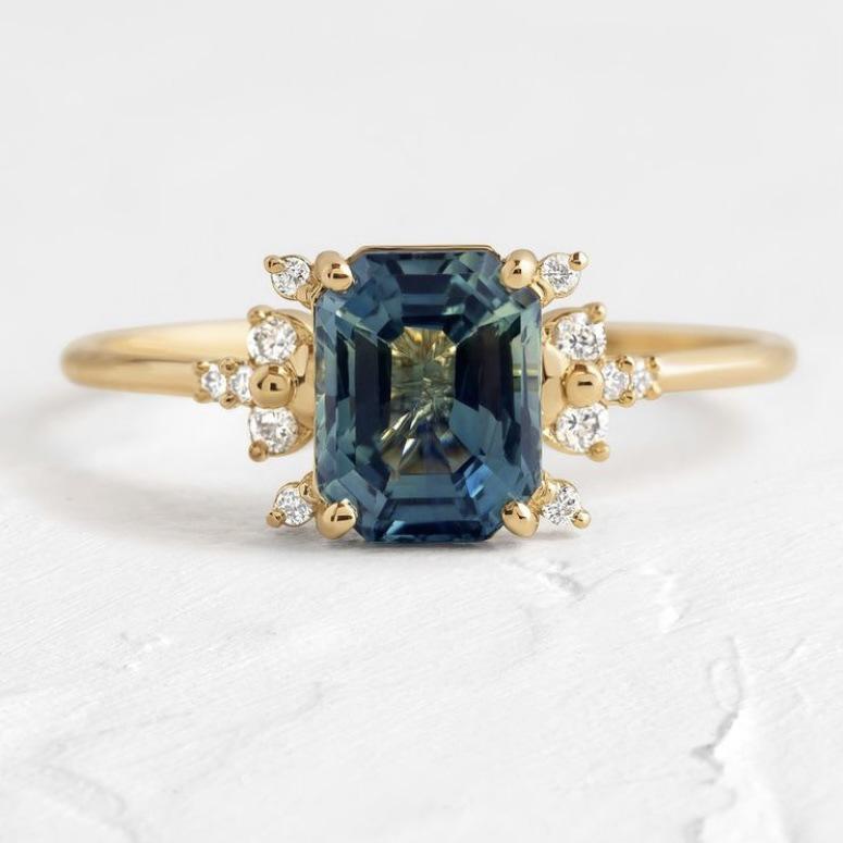 Three Heroes Deep Blue Zircon Couple Rings: Simple, Fashionable Jewelry for Men and Women