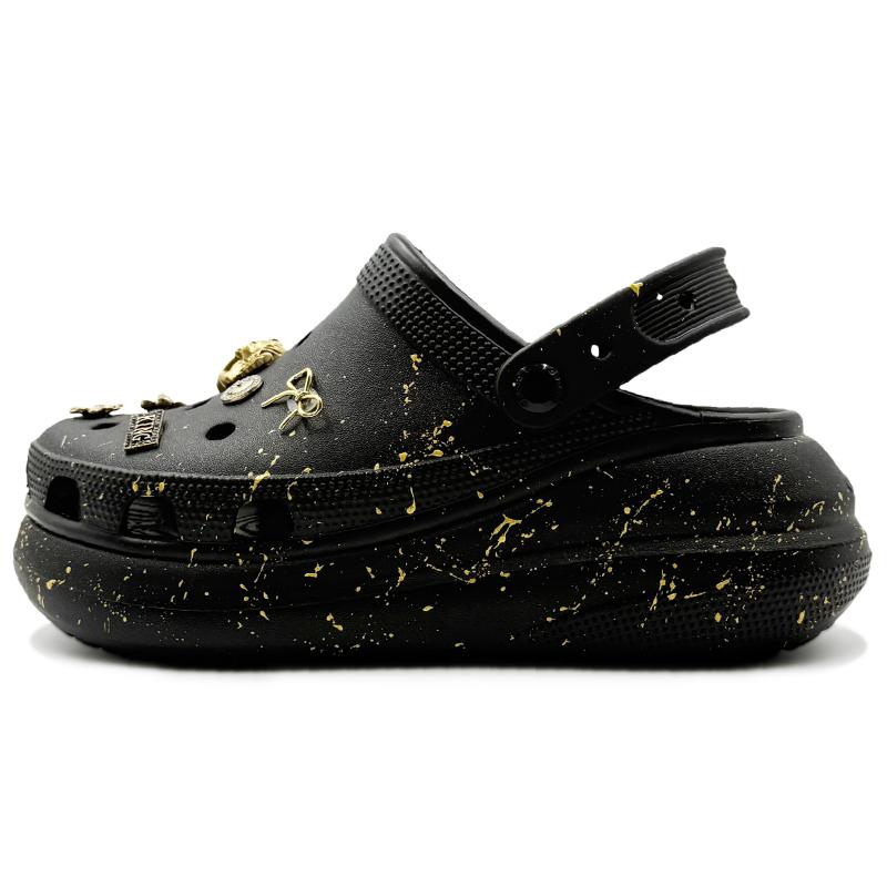

Crocs Crush Clog Classic Crush Geometric Cloud Made Bumblebee Ink Splash Luxury Special Gift Bag Hole Shoes Unisex Style Black 38-39 чёрный