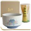 Dolce Duo Matcha Bowl Set Made Japan Mino Ware Chasen Chashaku Tea Ceremony Tool 3-piece Box (Sakura Fuji (MW-1850))