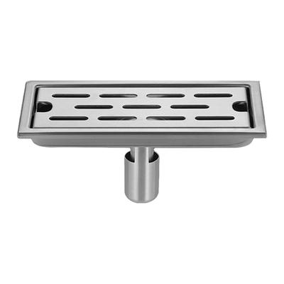 8 Inch Rectangle Linear Shower Drain with Removable Strainers Anti-Odor Anti-clogging Hair Stopper Catcher Sink Brushed Strainer Stainless Steel