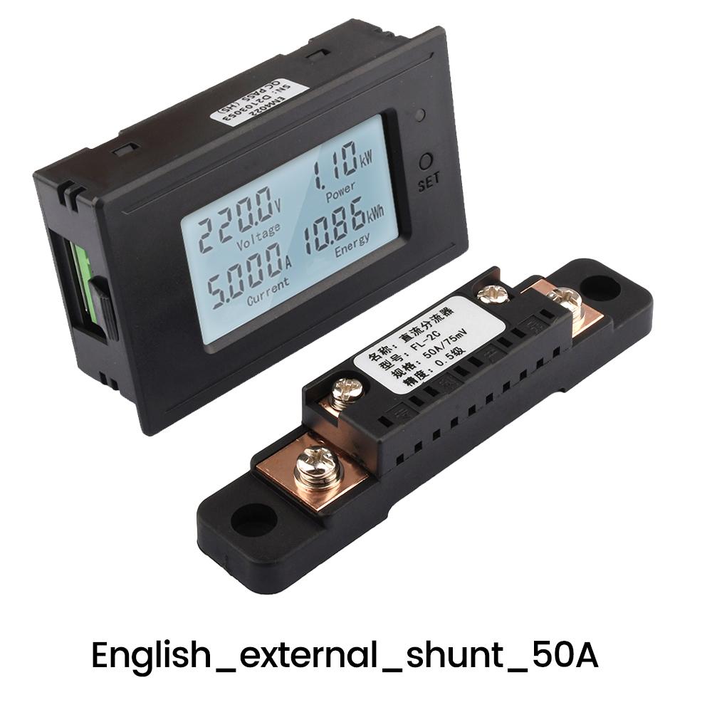 DC 6-200V 20A 50A 100A LED Digital Voltmeter Ammeter Wattmeter Voltage Current Power Supply Energy Meter Detector Tester Monitor