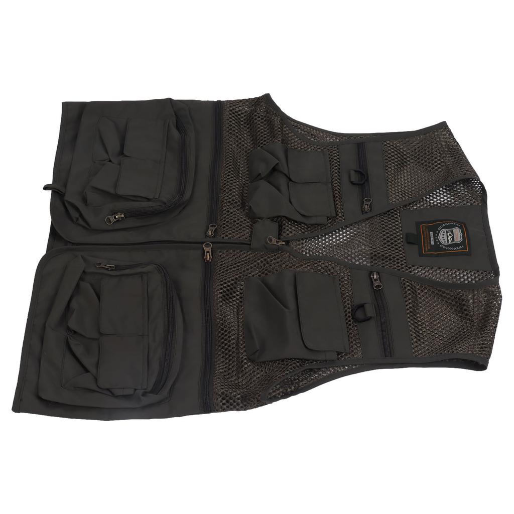 Fishing Vest Breathable Quick Drying Multi Pockets Mesh Work Waistcoat for Men Photography Cycling Hiking L