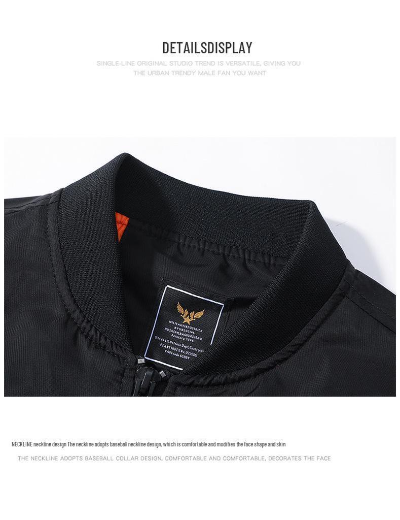 Men's Plus Size MA-1 Flight Workwear Jacket, Loose Fit, Spring/Autumn 2025